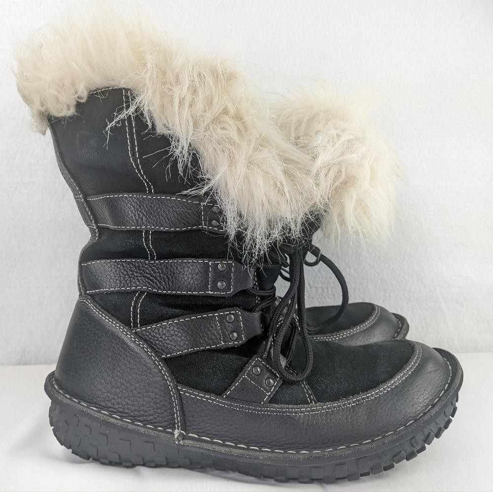 Sorel Kaya Winter Snow Boots Women's Size 7.5 Waterproof Faux Fur Leather Black - Picture 4 of 12
